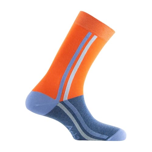 ACHILE - Mi-chaussette jersey 'Lines' Coton peigné - couleur - Orange - Pointure - 39-46