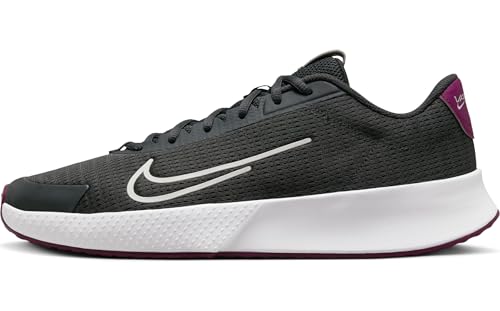 NikeCourt Vapor Lite 2 Men's Hard Court Tennis Shoes (DV2018-008, Dark Smoke Grey/Sangria/Photon Dust) Size 9