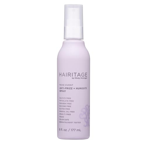 Hairitage Frizz Free + Anti-Humidity Heat Protectant Anti-Frizz Hair Treatment Spray, Hair Thermal...