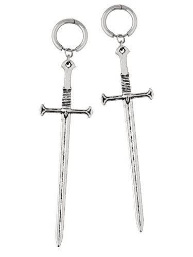 Sacina Gothic Sword Earrings Dangle, Gothic Punk Grunge Emo Earrings, Goth Jewelry, Halloween Christmas Jewelry Gift For Women