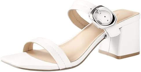 Women Square Open Toe Heels Comfortable Sexy Summer Cute Back Strap Heeled Sandals Wedding Party Dress Shoes for Women Two Strap Slip On Mules