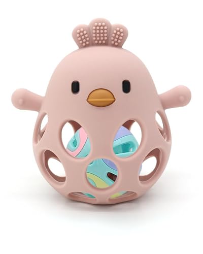 MuyPetit Pollito Sonajero, Juguete bebe 4 meses, Libre de BPA y tóxicos, Juguetes Montessori para bebes 6-12 meses, Fácil de agarrar, Juegos bebe 0-6 meses, Teether (Rosa) MuyPetit Pollito Sonajero, Juguete bebe 4 meses, Libre de BPA y tóxicos, Juguetes Montessori para bebes 6-12 meses, Fácil de agarrar, Juegos bebe 0-6 meses, Teether (Rosa)