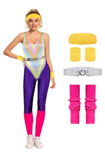 Tenue d'entraînement rétro des années 80 pour femme Noiclub costume de jogging