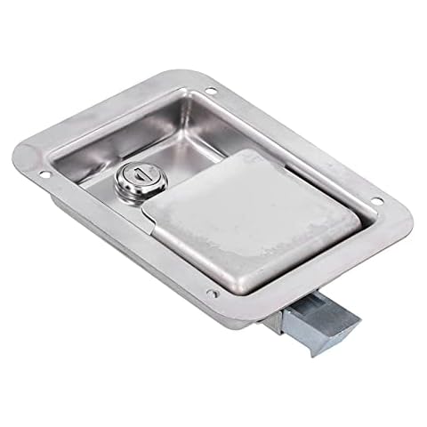 Faceuer Paddle Door Latch, Tool Box Latch Simple Installation 304 Stainless Steel Polished Finish for RVs for Metal Cabinets for Trailers Cover