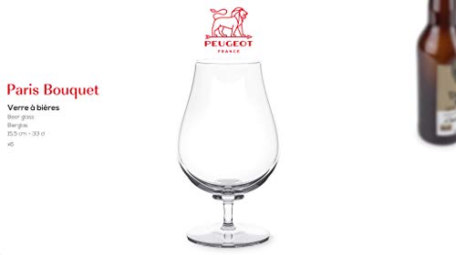 Peugeot Paris Bouquet Boite de 6 Verres à bière, Transparent (250409) - Image 4