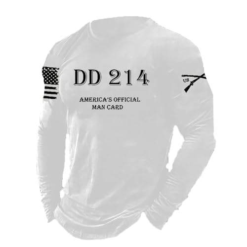 Men's DD214 America Official Man Card Shirt DD214 Shirt Veterans USA Flag Patriotic Shirts for Men