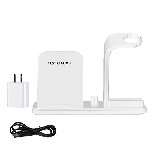 LA GUAPA Wireless Charging Station, Qi-Enabled Wireless Charger Charging Station Stand Dock Compatible