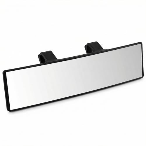 QWORK® Rétroviseur intérieur de voiture, rétroviseur panoramique à clipser, pour voiture, SUV, camions, 30 x 8 cm