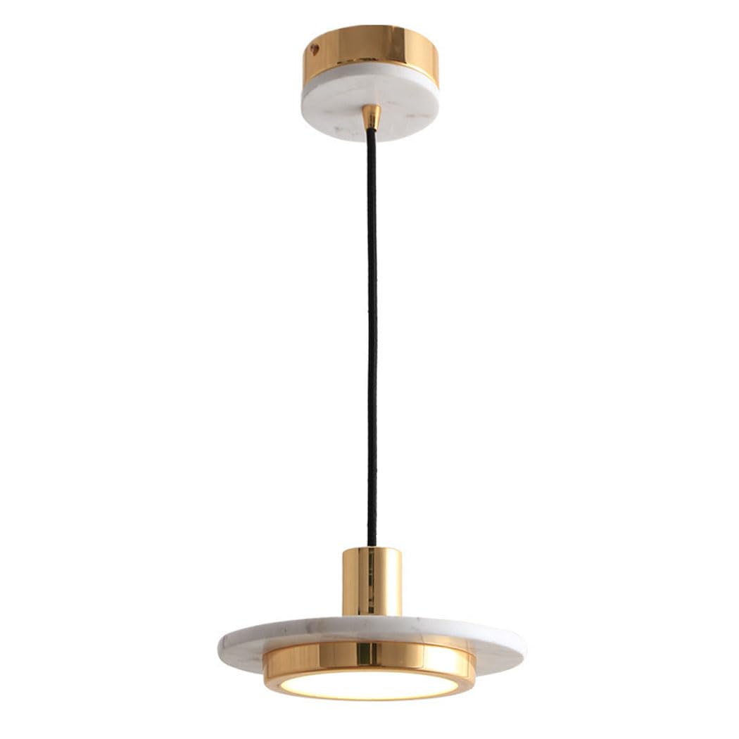 Plafonnier LED 12W compact en marbre et métal blanc pour éclairer un couloir sombre