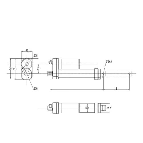 Vérin à gaz électrique 12V avec course 1000mm et force 800N pour motorisation - 4