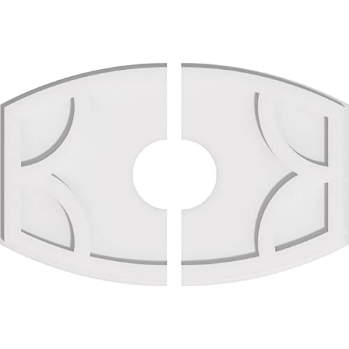 Image of Ekena Millwork CMP24X16KY2-05000 Kailey Architectural Grade PVC Contemporary, Two Piece Urethane Ceiling Medallions 24 inchW x 16 inchH x 5 inchID x 13 inchC x 1 inchP