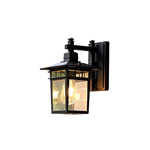 Applique murale extérieur E27 étanche en aluminium luminaire noir pour cour et balcon