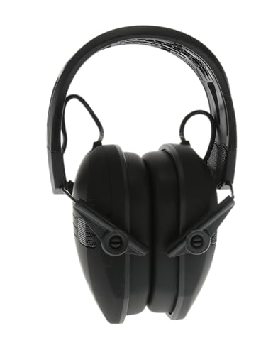 Walker's Razor Tacti-Grip Earmuffs- Black, High Performance Silicone Composite Slip Free Headband- Natural Sound Clarity Full Dynamic Range 23 NRR, One Size