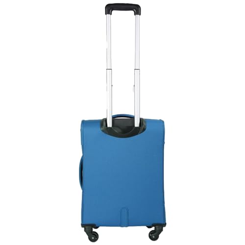 Image of American Tourister Apolo 58 cms Cabin Polyester Soft Sided 4 Spinner Wheels Luggage /Suitcase /Trolley Bag (Blue)