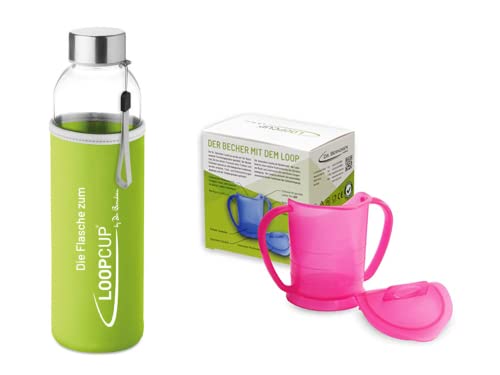 LoopCup - Vaso para aprender a beber, recibir, aprender a aprender - La taza para todas las edades - Producto original del Dr. Berndsen (Set de iniciación rosa) Cover