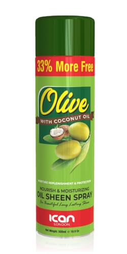 ican London Olive Oil Moisturizing Sheen Spray With Coconut Oil 500ml