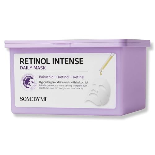 SOME BY MI Retinol Intense Daily Mask – 30 Stück – Vegane Retinol-Maske für tägliche Anwendung – Verbessert Hautstruktur & Elastizität – Koreanische Hautpflege