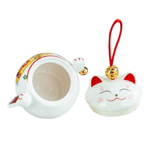 Cabilock Ceramic Té Café Café De Azúcar Money Decoración De Gatos Limitados Frasco Sellado Hello Hello Coin Bank Storage Contenedores Tapot