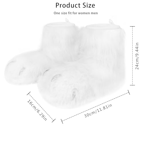 Image of Animal Fuzzy Slippers Bear Cat Wolf Dog Fox Fursuit Feet Paw Claw Shoes Furry Boots Costume Accessories for Adult Kids