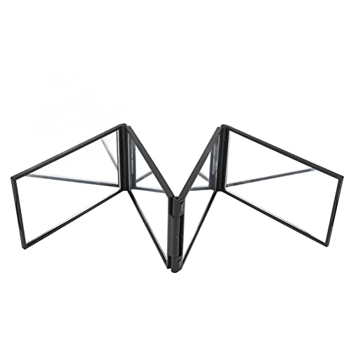 EIMSOAH Miroir à 4 Voies, Miroir Extensible à 4 Panneaux, Miroir de Maquillage Pliable Portable à 360 Degrés, Cadre en Plastique, Miroir de Maquillage...