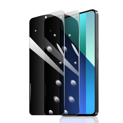 Fylnatc 2 Stück Sichtschutz Schutzfolie für Xiaomi Redmi Note 13/13 Pro, Anti-Spy Panzer Schutz Glas, Anti-Spionage Panz...