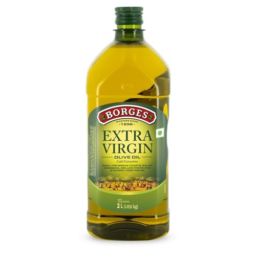 Borges Extra Virgin Olive Oil – 2L |Unrefined & Cold Pressed Oil|Packed in Spain |75% MUFA | Rich in Antioxidants | Ideal For low heat cooking like sauteing & grilling, salad dressing Borges Extra Virgin Olive Oil – 2L |Unrefined & Cold Pressed Oil|Packed in Spain |75% MUFA | Rich in Antioxidants | Ideal For low heat cooking like sauteing & grilling, salad dressing
