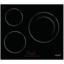 Vitrocerámica 45 Cm Ancho Cata Placa de inducción IBZ 6303 BK con 3 zonas de cocción con amplificador y una zona doble gigante con 9 niveles de potencia, placa de 60 cm con desconexión automática y bloqueo para niños