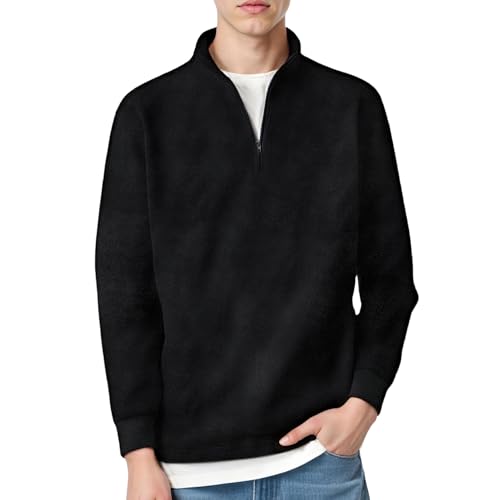 Men's Quarter Pullover – Lightweight 1/4 Zip Long Sleeve Sweatshirt, Slim Fit Casual Half Zipper Fleece Jacket