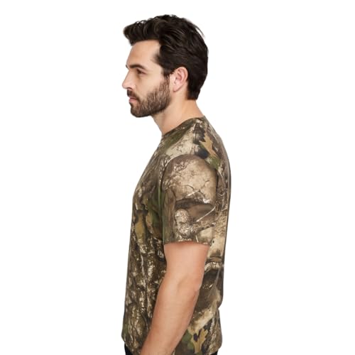 Authentic Realtree and Mossy Oak Camo Crewneck Short Sleeve Cotton Polyester Tee Unisex Adult Hunting Shirt3