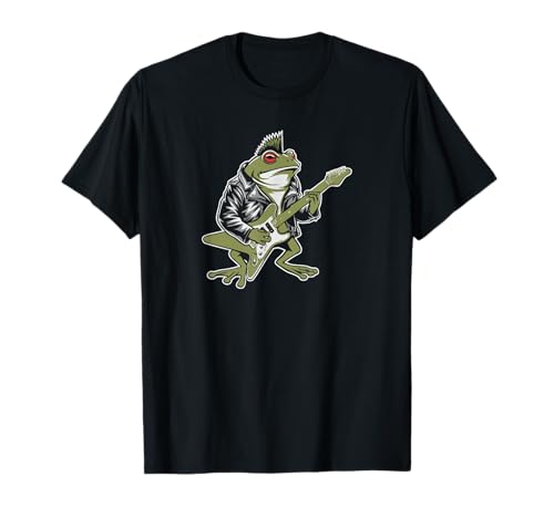 Punk Heavy Metal Bullfrog Retro Rock Frog Maglietta