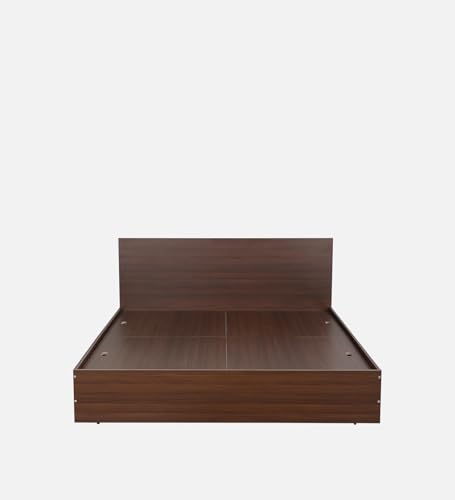 Image of Mintwud Pepperfry Engineered Wood Seto King Size Bed | Planked Walnut Finish | Sturdy, Elegant & Modern Design