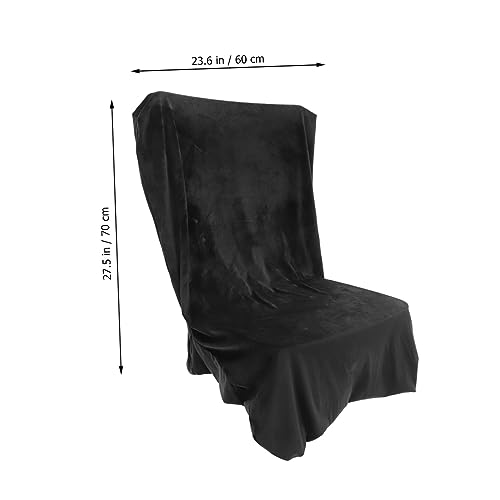 Funda de silla de terciopelo para sala de estar y protector de muebles negro 5