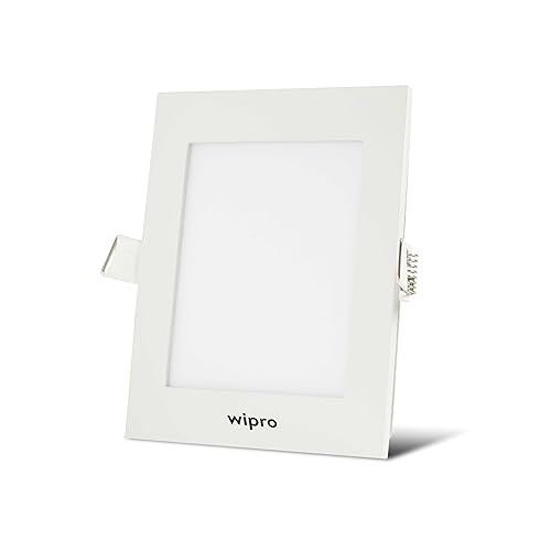 Image of wipro Garnet 16W Square LED Slim Plus Panel | Coolwhite Light(6500K)| Ultra-Slim Design | Aluminium Housing | Flicker Free Design | Recessed Down Light for False Ceiling |Cutout - 100mm |Pack of 10