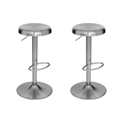 Atmosphera - Lot de 2 tabourets de Bar Ilsa Argent