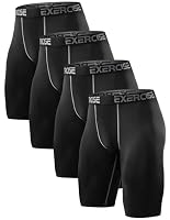 ATTIQOZI 4 Pack Herren Kompressionsshorts Atmungsaktive Base Layer Unterziehhose Herren Fußball Männer Schnelltrocknendes Laufunterwäsche für Baseball Gym Lauftraining 4 Schwarz L