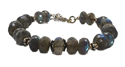Bracelet labradorite facettée de haute qualité LKBEADS style empilable