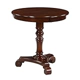 Convenience Concepts Classic Accents Talbot Spindle End Table 25.5' - Traditional Sculpted Turned Solid Wood End Table, Round Classic Display Side Table, Elegant Accent Pedestal Table, Espresso