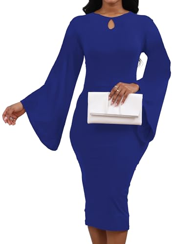 Image of SeNight Women's Elegant Dress Bodycon Work Business Pencil Dresses