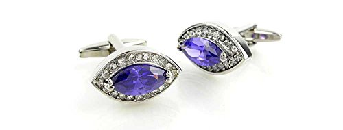 1 Par de Mancuernillas para Hombre con Cristal Morado miniatura 1