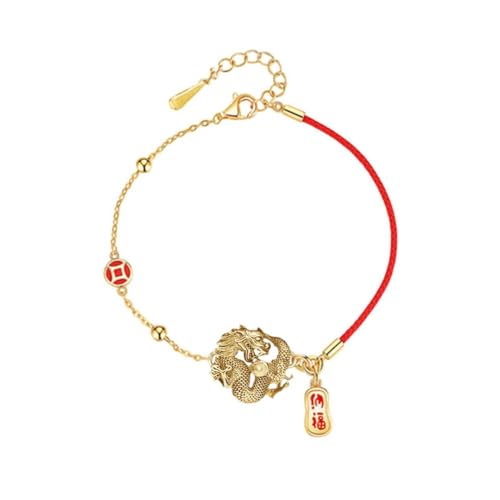 PandaXun Pulseras de dragón de Año Nuevo 2024, pulsera ajustable con amuleto...