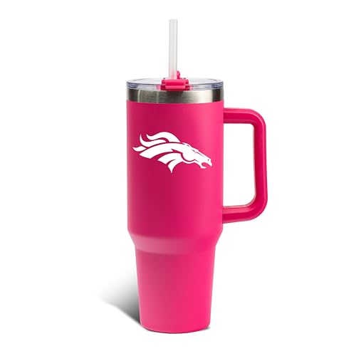 Image of The Memory Company Officially Licensed NFL - Denver Broncos 40oz Pink Game Day Tumbler with Team Logo