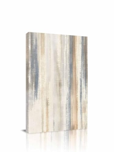 Qiaullityot Beige Grey Wall Decor Living Room Bedroom Wood Canvas
