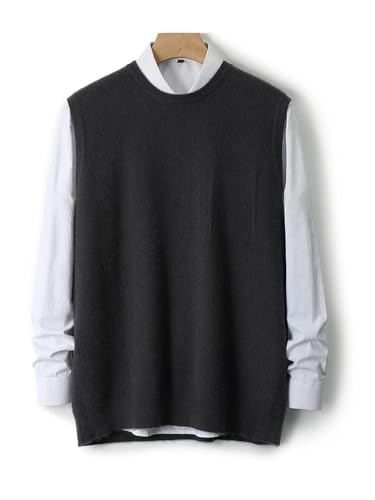 Men's Wool Sweater O-Neck Vest Autumn Winter Basic Pullover Casual Sleeveless Waistcoat4
