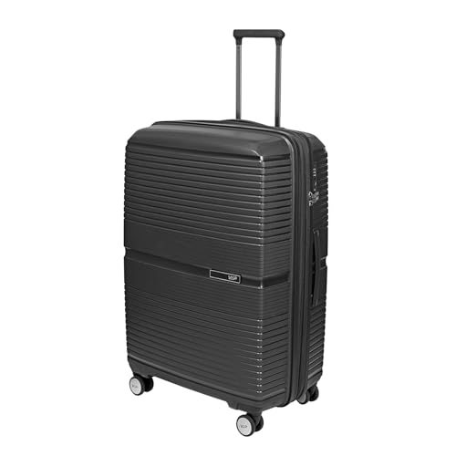 Image of VIP AER Plus Pro Check-in Trolley Bag 77cm | Large | Hard Luggage | Smooth 8-Wheel Suitcase | Premium Polypropylene | Flushed TSA Lock Business Travel Luggage | 3 Years International Warranty (Black)