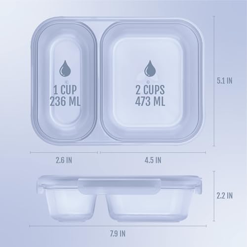 Image of Ello Snap & Nest 10-Piece 3 Cup Plastic Divided Meal Prep Set, Reusable Food Containers for Healthy Eating, Freezer, Dishwasher Safe, Seafoam