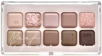 LILYBYRED Mood keyboard eyeshadow palette | Soft neutral ash color, Long-Wearing, glitter, Clear watercolor | Palette With Easy Color Matching For All | K-beauty (02 #Ash Mauve)