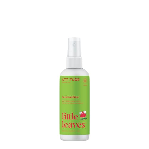 Image of ATTITUDE Hand Sanitizer Spray for Kids & Adults, EWG Verified, Travel Size, Dermatologically Tested, Plant and Mineral Based, Vegan, Watermelon & Coco, 3.5 Fl Oz (Spray Bottle)