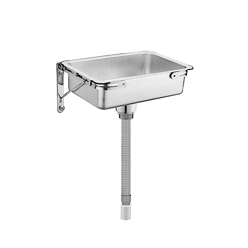 Stainless Steel Commercial Sink, Kitchen Sink with Stand, Single Bowl, Restaurant Catering Industrial Kitchen Sink, for Outdoor Indoor, Laundry, Backyard, Restaurant (35x25cm/13.8x9.9in)