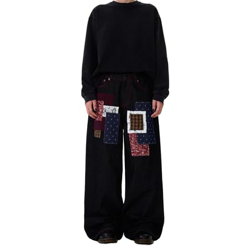 GUOYUXIAO Men's Jeans Loose-Fit Casual Pants Straight-Leg Wide-Leg Denim Trouser for Men2