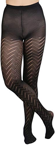 Image of ToBeInStyle Women's Vintage Art Deco Chevron Ornate Design Tights Pantyhose